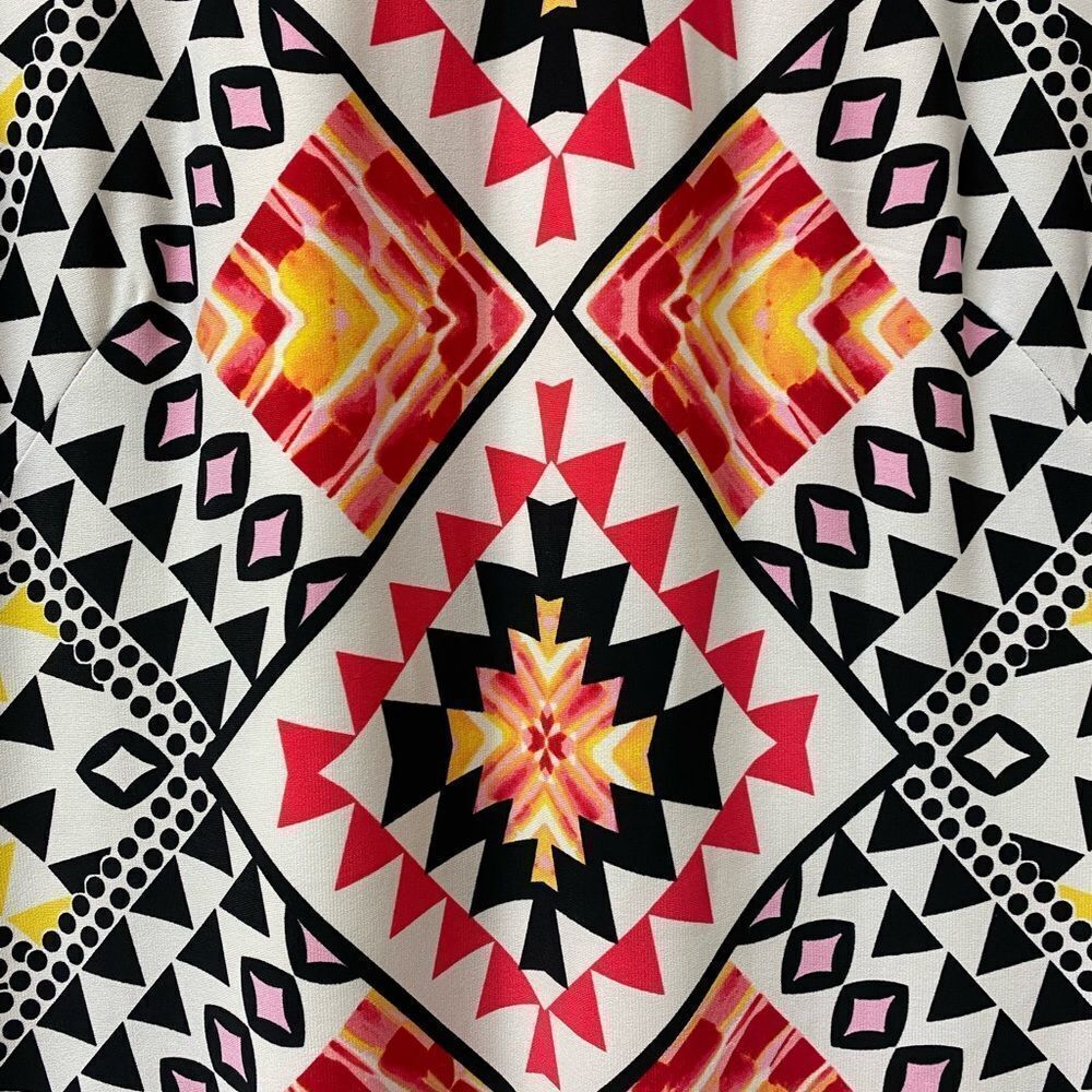 Eliza J Black And Pink Geometric Tribal Print Mini Sheath Dress - Picture 5 of 9